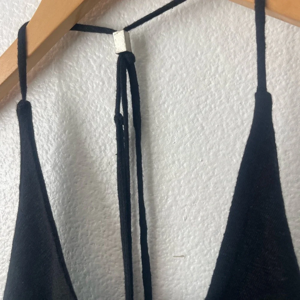 Free People Women’s Long Weekend Knit Halter Tank Black Size Small NWT $58 - Picture 3 of 9